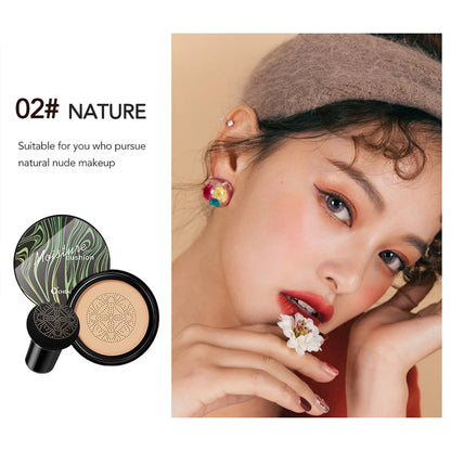 Ocheal BB Cream Air Cushion Compact Make Up Foundation Concealer Cream for Face Cosmetics Makeup Mushroom Head Puff